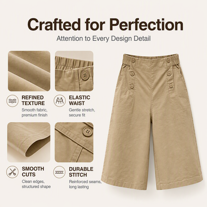 Women's High-Waist Button-Detail Bermuda Pants