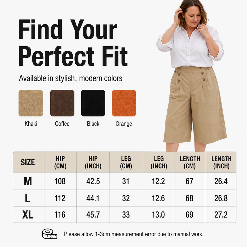 Women's High-Waist Button-Detail Bermuda Pants