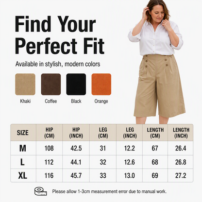 Women's High-Waist Button-Detail Bermuda Pants