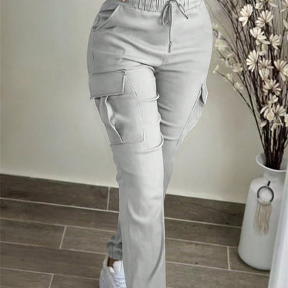 ✨ Women's Casual Drawstring Waist Cargo Pants – Relaxed Utility Style With Comfortable Everyday Fit 👖