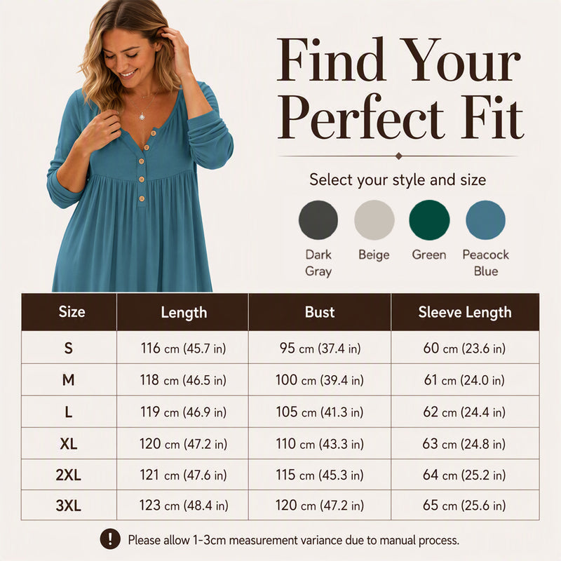 Women's V-Neck Button Pleated Dress