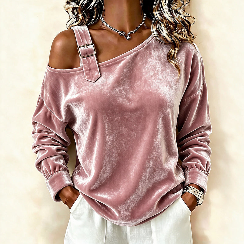 Women's Off Shoulder Loose Pullover Top