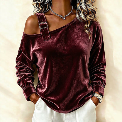 Women's Off Shoulder Loose Pullover Top