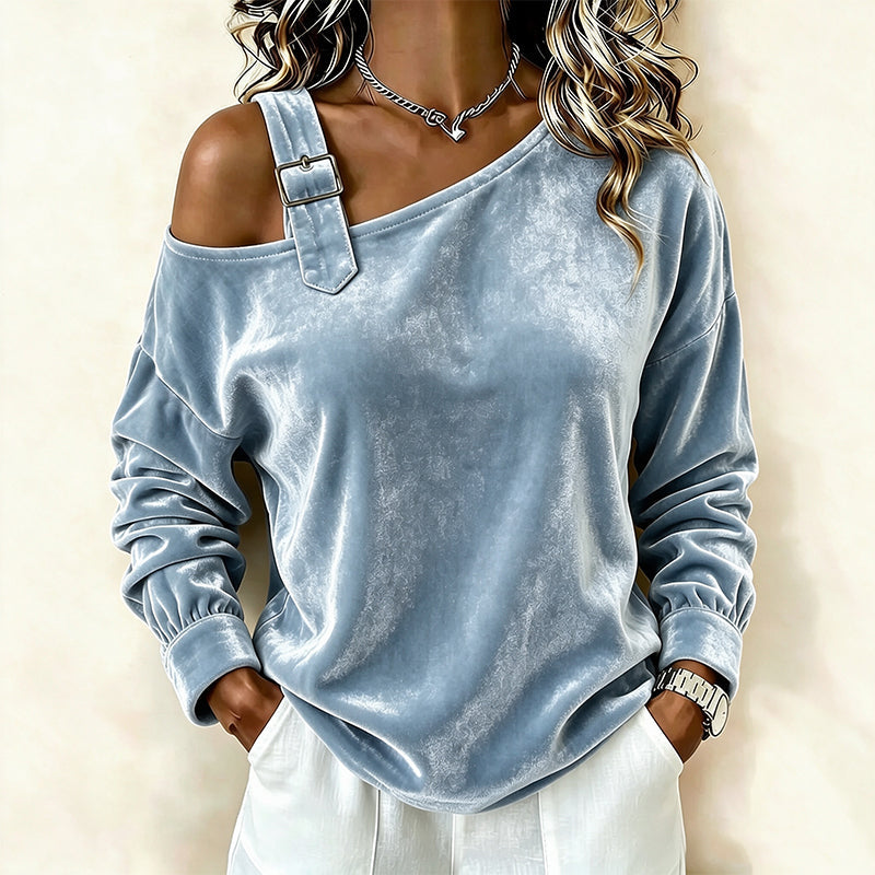 Women's Off Shoulder Loose Pullover Top