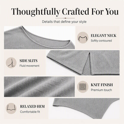 Women's Off-Shoulder Top with Split Hem