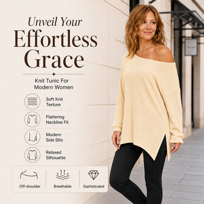Women's Off-Shoulder Top with Split Hem