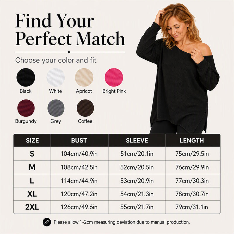 Women's Off-Shoulder Top with Split Hem