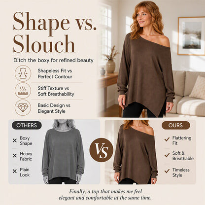 Women's Off-Shoulder Top with Split Hem