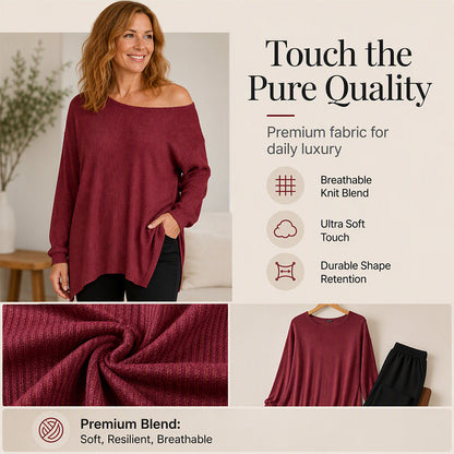 Women's Off-Shoulder Top with Split Hem
