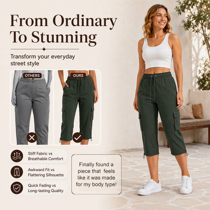 Women's Casual Cargo Capri Pants