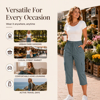 Women's Casual Cargo Capri Pants