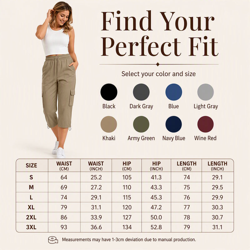 Women's Casual Cargo Capri Pants
