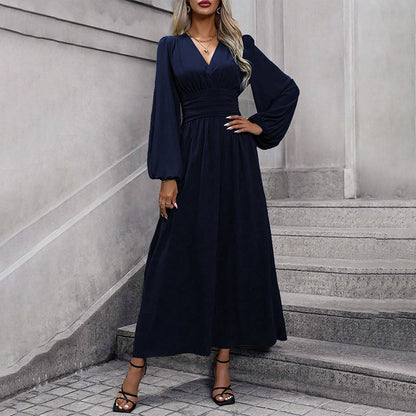 Women's High Slit Deep V Neck Maxi Dress