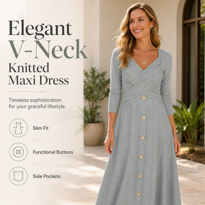 👖 LIMITED-TIME 50% OFF! ✨ Women's Casual Cross-Front V-Neck Cotton Dress
