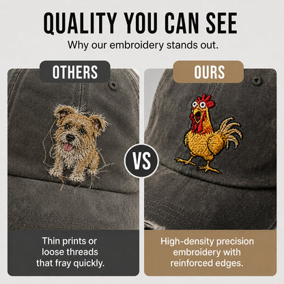 Retro Rooster Print Baseball Cap