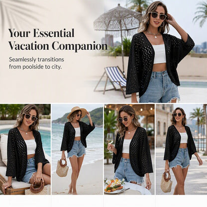 Women's Casual Openwork Lightweight Cardigan