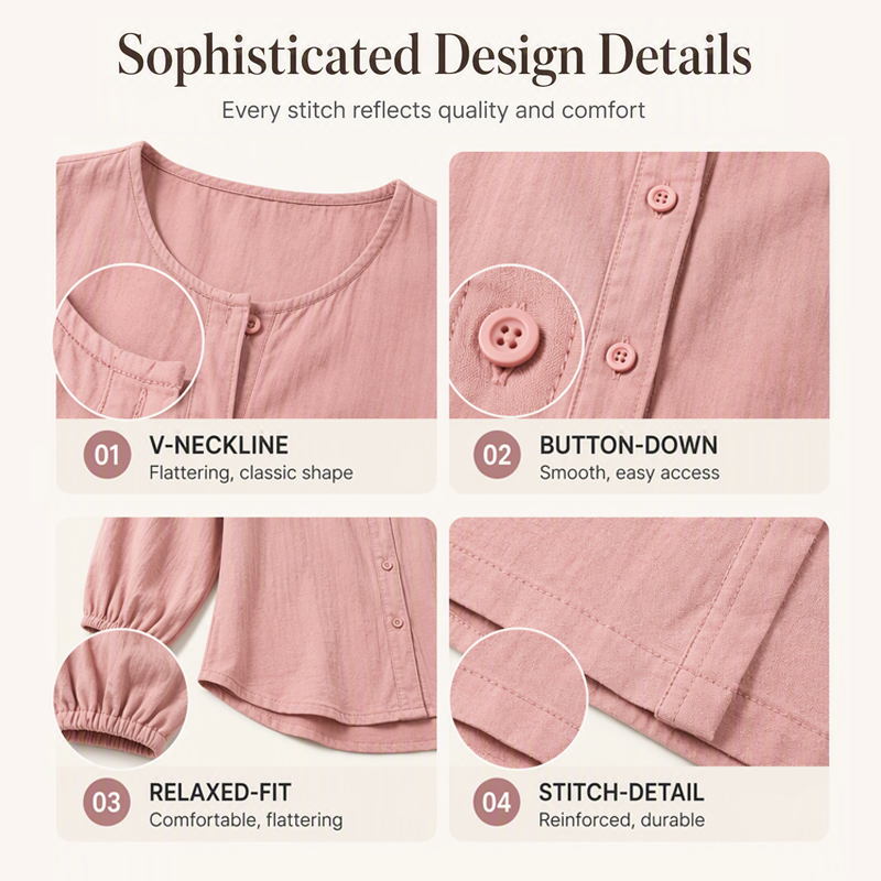 ✨New Arrivals & Special Offers-Women's Loose Solid Color Button Down Shirt