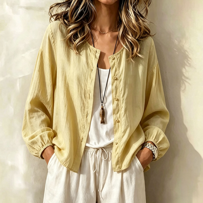 ✨New Arrivals & Special Offers-Women's Loose Solid Color Button Down Shirt