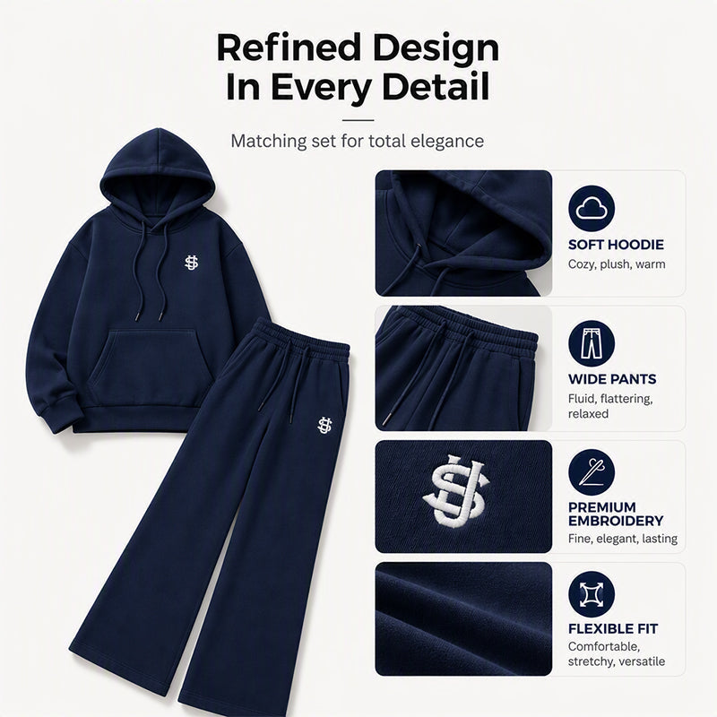Women's Hoodie & Wide-Leg Pants Set