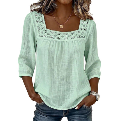 Women’s Square Neck Lace Crochet Blouse