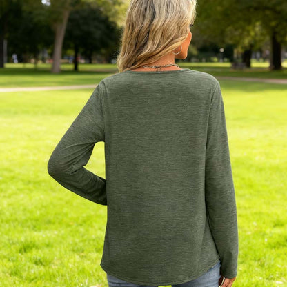 Women’s Elegant V-Neck Long Sleeve Top