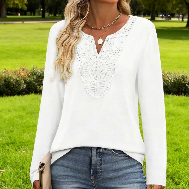 Women’s Elegant V-Neck Long Sleeve Top
