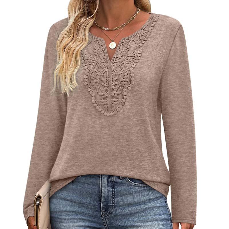 Women’s Elegant V-Neck Long Sleeve Top