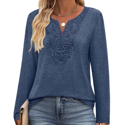 Women’s Elegant V-Neck Long Sleeve Top