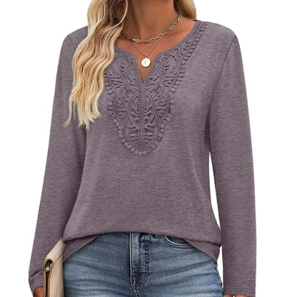 Women’s Elegant V-Neck Long Sleeve Top