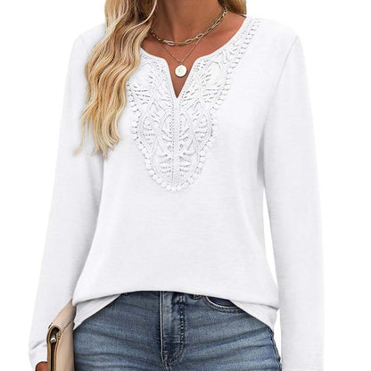 Women’s Elegant V-Neck Long Sleeve Top
