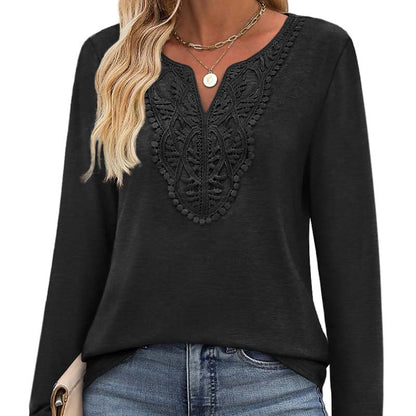Women’s Elegant V-Neck Long Sleeve Top
