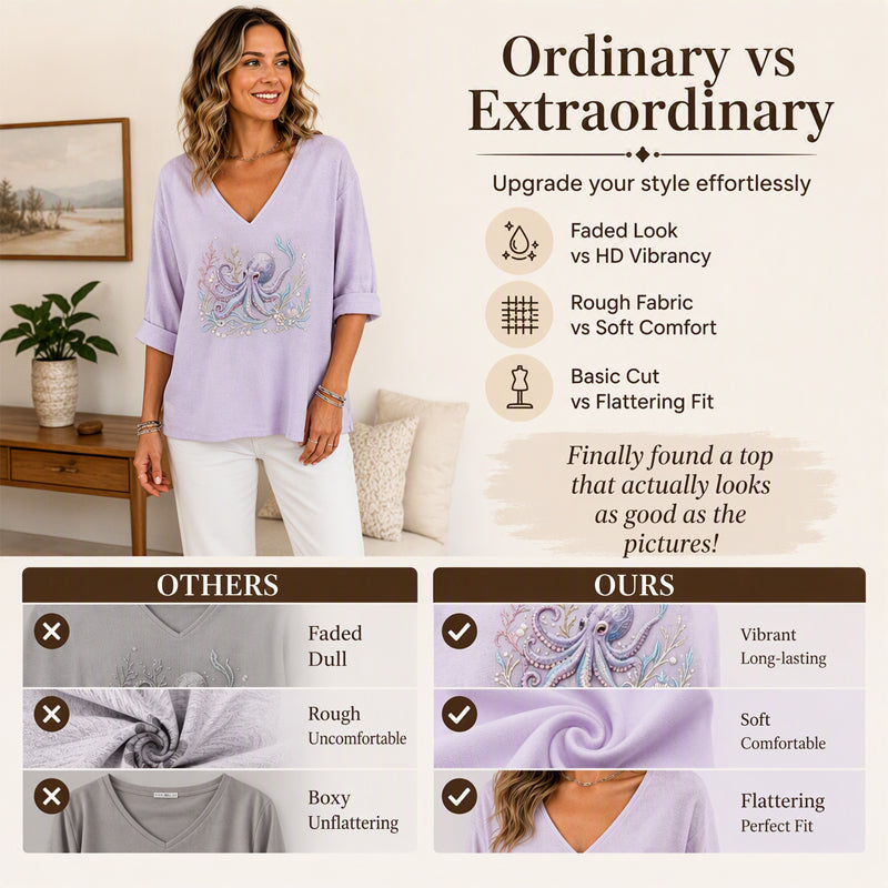 Women's V Neck Printed T-Shirt