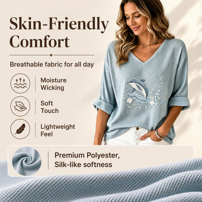 Women's V Neck Printed T-Shirt