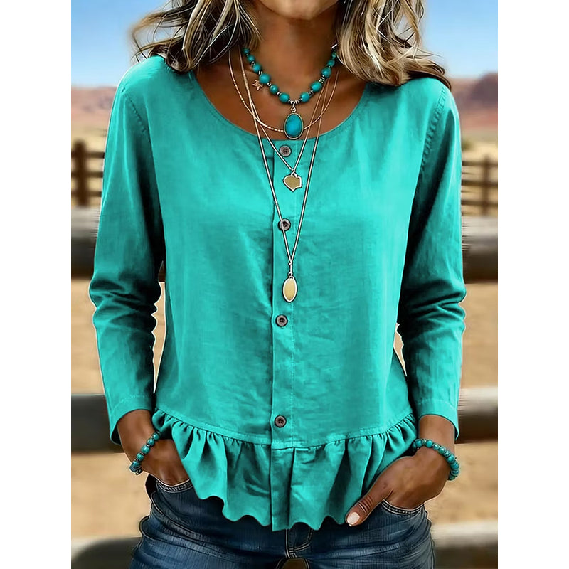 Women's Crew Neck Long Sleeve Top