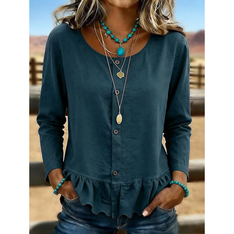 Women's Crew Neck Long Sleeve Top