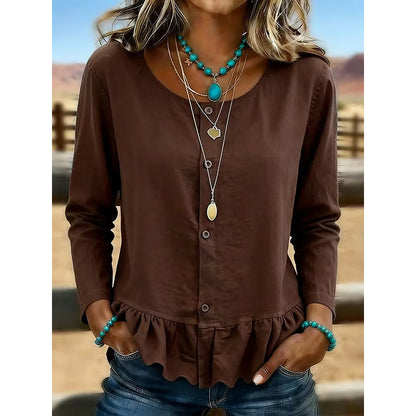 Women's Crew Neck Long Sleeve Top