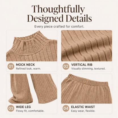 Women's Cozy Ribbed Knit 2-Piece Set