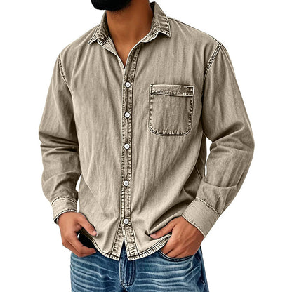 ⏰Last Day Sale 50% Off 💃 Men's Retro Washed Denim Shirt