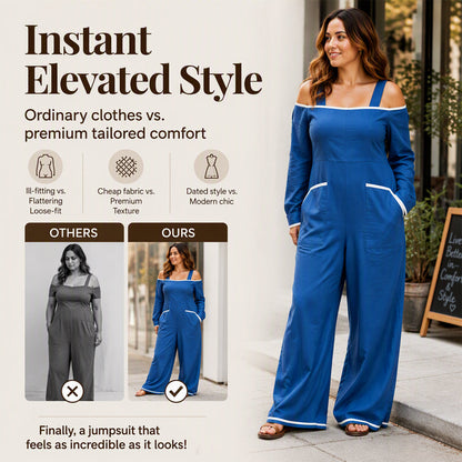 Women's Off Shoulder Contrast Trim Jumpsuit