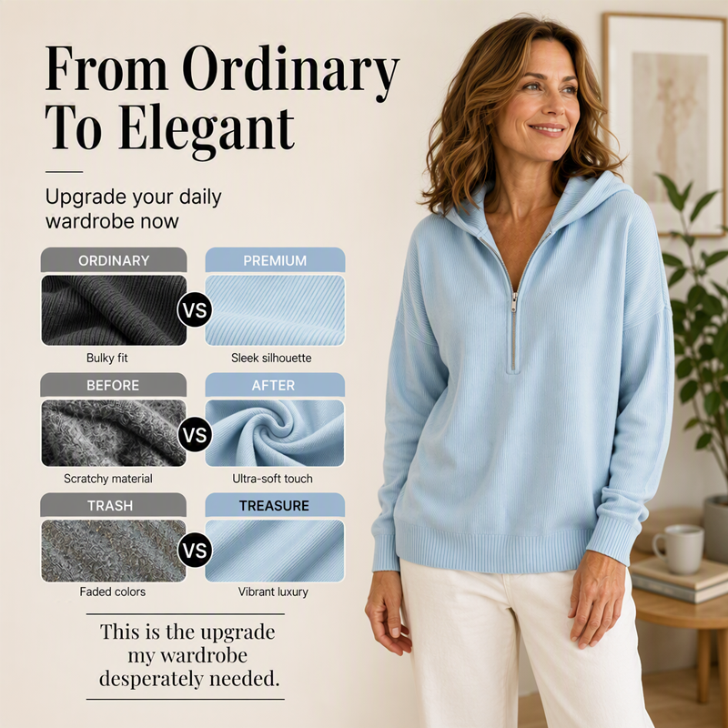 Women's Half Zip Hooded Sweatshirt