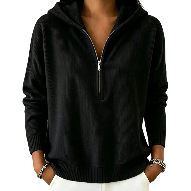 Women's Half Zip Hooded Sweatshirt