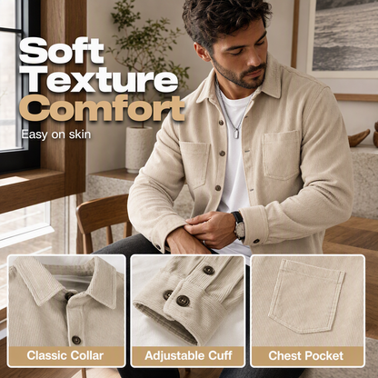 👔Men's Casual Corduroy Shirt Jacket – Classic Texture Meets Everyday Comfort