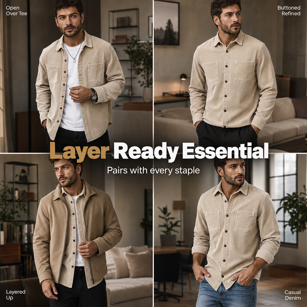 👔Men's Casual Corduroy Shirt Jacket – Classic Texture Meets Everyday Comfort