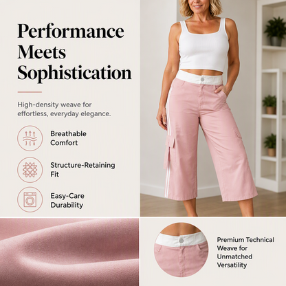 👖New Arrivals - Side-Stripe Capri Cargos with Pockets – Relaxed Fit & Sporty Edge for Everyday Wear