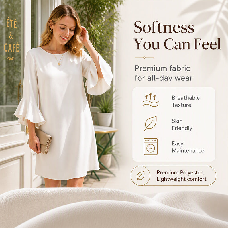 Women's Ruffle Bell Sleeve Dress
