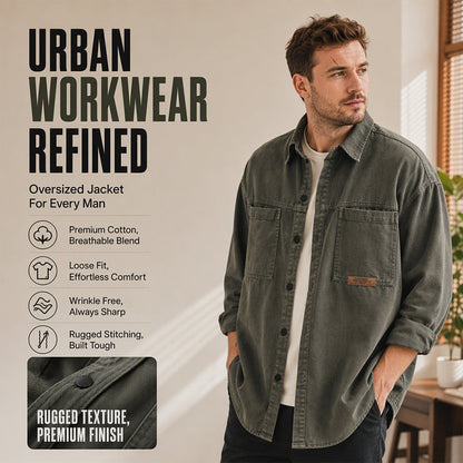 Men's Long Sleeve Loose-Fit Utility Shirt