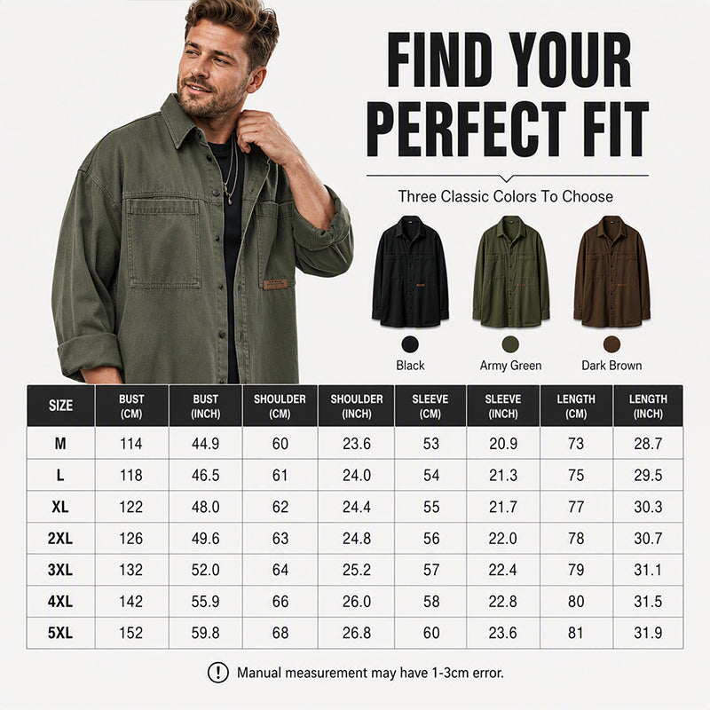 Men's Long Sleeve Loose-Fit Utility Shirt