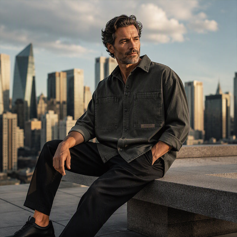 Men's Long Sleeve Loose-Fit Utility Shirt