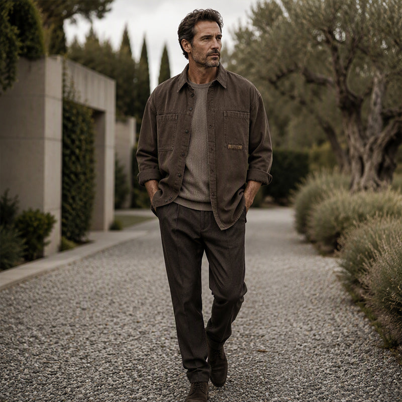 Men's Long Sleeve Loose-Fit Utility Shirt