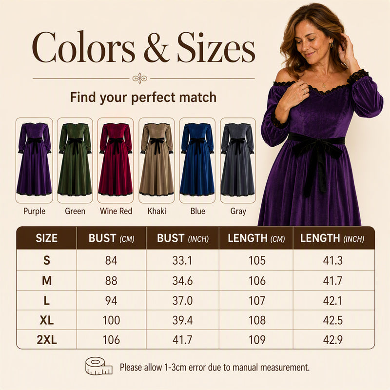 Women's Off-Shoulder Velvet Midi Dress